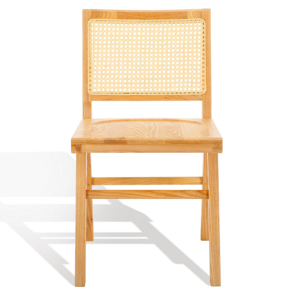 Safavieh Hattie French Cane Wood Seat Dining Chair Natural Wood / Rattan SFV4153B-SET2