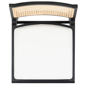 Safavieh Hattie French Cane Cushion Seat Dining Chair Black / Natural Wood / Rattan / Fabric / Foam SFV4154A-SET2