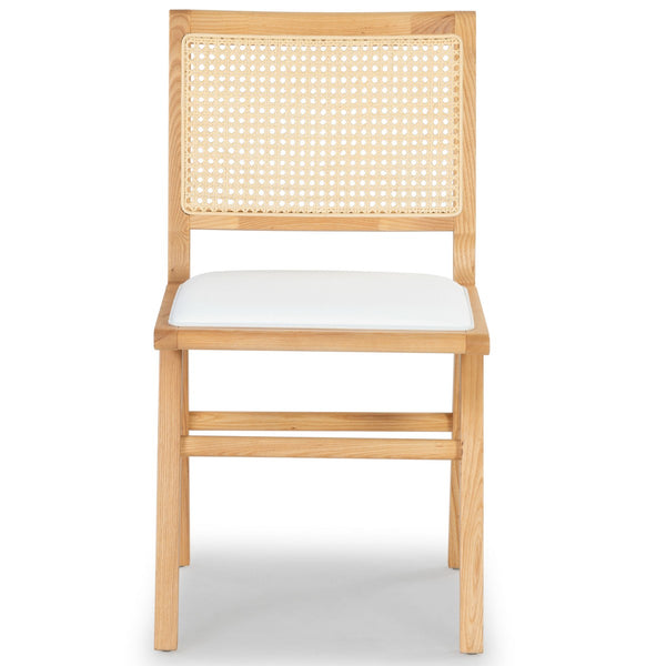 Safavieh Hattie French Cane Cushion Seat Dining Chair Natural Wood / Rattan / Fabric / Foam SFV4154B-SET2