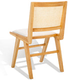 Safavieh Hattie French Cane Cushion Seat Dining Chair Natural Wood / Rattan / Fabric / Foam SFV4154B-SET2