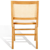 Safavieh Hattie French Cane Cushion Seat Dining Chair Natural Wood / Rattan / Fabric / Foam SFV4154B-SET2