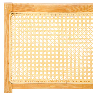 Safavieh Hattie French Cane Cushion Seat Dining Chair Natural Wood / Rattan / Fabric / Foam SFV4154B-SET2