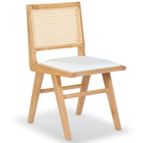 Safavieh Hattie French Cane Cushion Seat Dining Chair Natural Wood / Rattan / Fabric / Foam SFV4154B-SET2