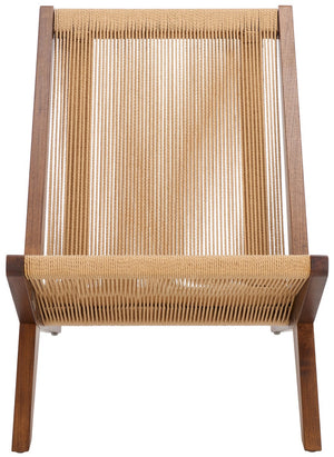 Safavieh Trisha Folding Rope Accent Chair Walnut / Natural Wood / Rope SFV4156A