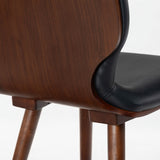 Safavieh Tazmyn Leather Dining Chair Black / Walnut SFV4157A