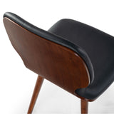 Safavieh Tazmyn Leather Dining Chair Black / Walnut SFV4157A