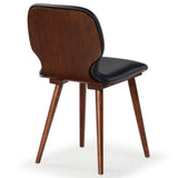 Safavieh Tazmyn Leather Dining Chair Black / Walnut SFV4157A