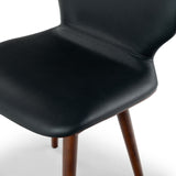 Safavieh Tazmyn Leather Dining Chair Black / Walnut SFV4157A