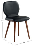 Safavieh Tazmyn Leather Dining Chair Black / Walnut SFV4157A