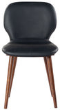 Safavieh Tazmyn Leather Dining Chair Black / Walnut SFV4157A