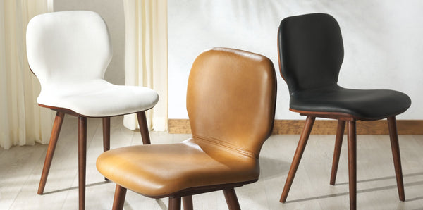 Safavieh TAZMYN Linen Dining Chair - White Upholstery & Walnut Frame for Modern Elegance & Comfort SFV4157C