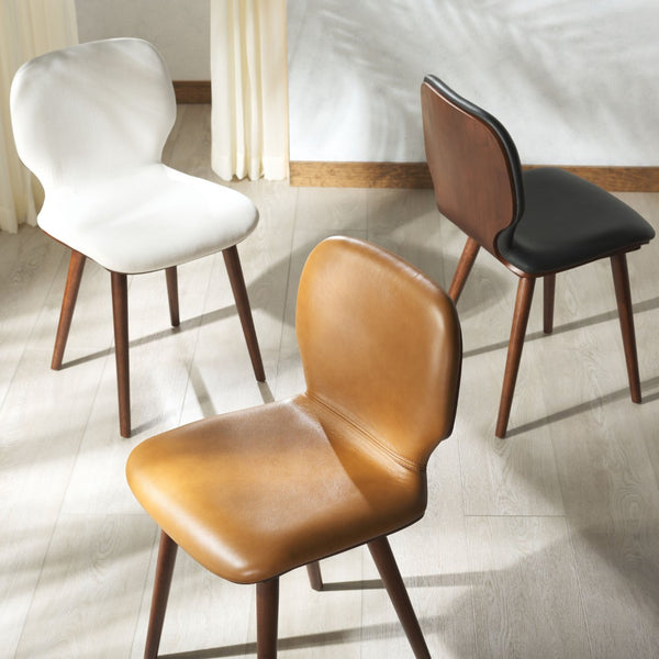 Safavieh TAZMYN Linen Dining Chair - White Upholstery & Walnut Frame for Modern Elegance & Comfort SFV4157C