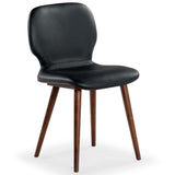 Safavieh Tazmyn Leather Dining Chair Black / Walnut SFV4157A