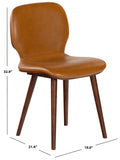 Safavieh Tazmyn Leather Dining Chair Brown / Walnut SFV4157B