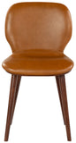 Safavieh Tazmyn Leather Dining Chair Brown / Walnut SFV4157B