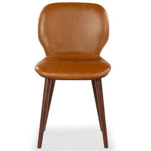 Safavieh Tazmyn Leather Dining Chair Brown / Walnut SFV4157B