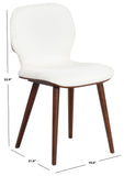 Safavieh Tazmyn Linen Dining Chair White / Walnut SFV4157C