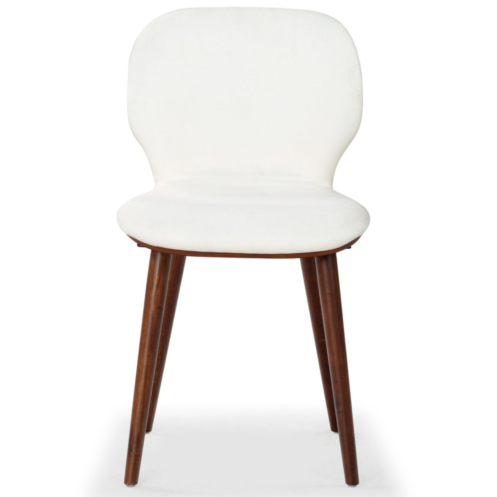 Safavieh TAZMYN Linen Dining Chair - White Upholstery & Walnut Frame for Modern Elegance & Comfort SFV4157C