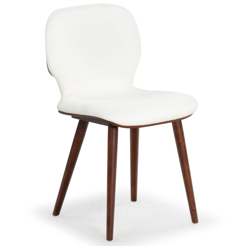 Safavieh TAZMYN Linen Dining Chair - White Upholstery & Walnut Frame for Modern Elegance & Comfort SFV4157C