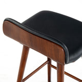 Safavieh Tazmyn Leather Counter Stool Black / Walnut SFV4158A