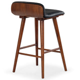 Safavieh Tazmyn Leather Counter Stool Black / Walnut SFV4158A