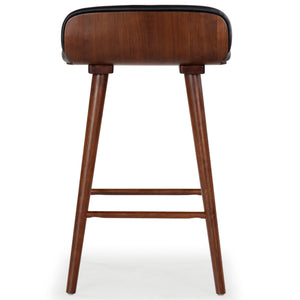 Safavieh Tazmyn Leather Counter Stool Black / Walnut SFV4158A