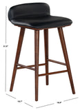 Safavieh Tazmyn Leather Counter Stool Black / Walnut SFV4158A