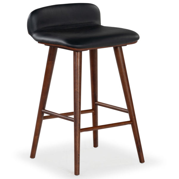 Safavieh Tazmyn Leather Counter Stool Black / Walnut SFV4158A