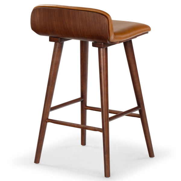 Safavieh Tazmyn Leather Counter Stool Brown / Walnut SFV4158B