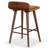 Safavieh Tazmyn Leather Counter Stool Brown / Walnut SFV4158B