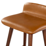 Safavieh Tazmyn Leather Counter Stool Brown / Walnut SFV4158B