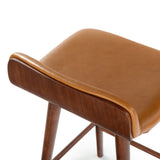 Safavieh Tazmyn Leather Counter Stool Brown / Walnut SFV4158B