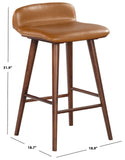 Safavieh Tazmyn Leather Counter Stool Brown / Walnut SFV4158B