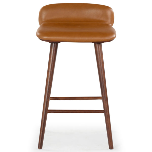 Safavieh Tazmyn Leather Counter Stool Brown / Walnut SFV4158B