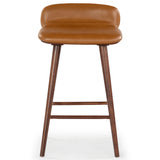 Safavieh Tazmyn Leather Counter Stool Brown / Walnut SFV4158B