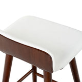 Safavieh Tazmyn Linen Counter Stool White / Walnut SFV4158C