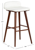 Safavieh Tazmyn Linen Counter Stool White / Walnut SFV4158C