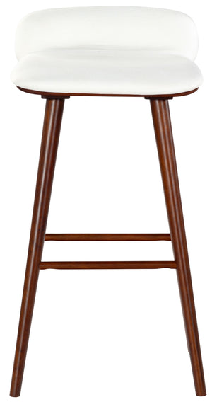 Safavieh Tazmyn Linen Counter Stool White / Walnut SFV4158C