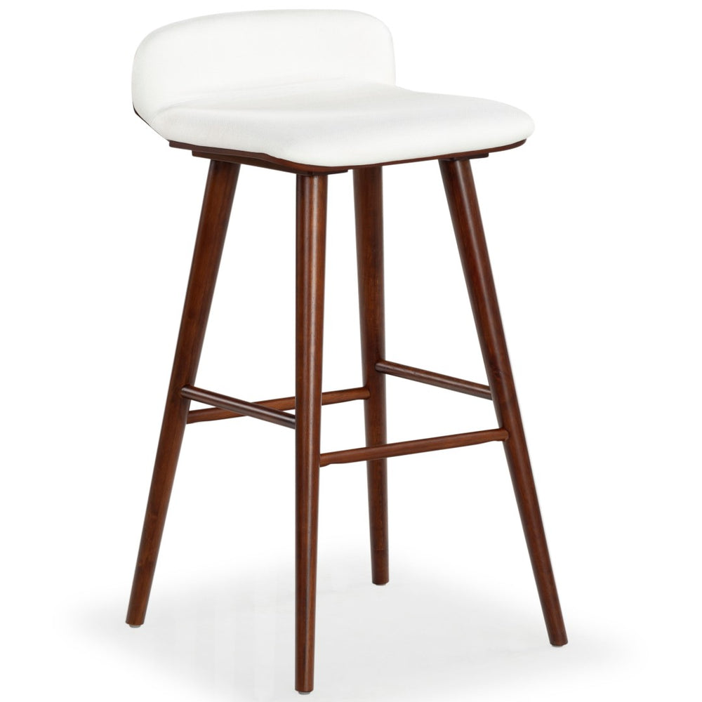 Safavieh TAZMYN Linen Counter Stool - Elegant White Upholstery with Walnut Accents for Modern Spaces SFV4158C