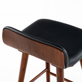 Safavieh Tazmyn Leather Barstool Black / Walnut SFV4159A