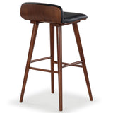 Safavieh Tazmyn Leather Barstool Black / Walnut SFV4159A