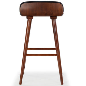 Safavieh Tazmyn Leather Barstool Black / Walnut SFV4159A