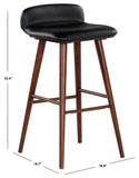 Safavieh Tazmyn Leather Barstool Black / Walnut SFV4159A