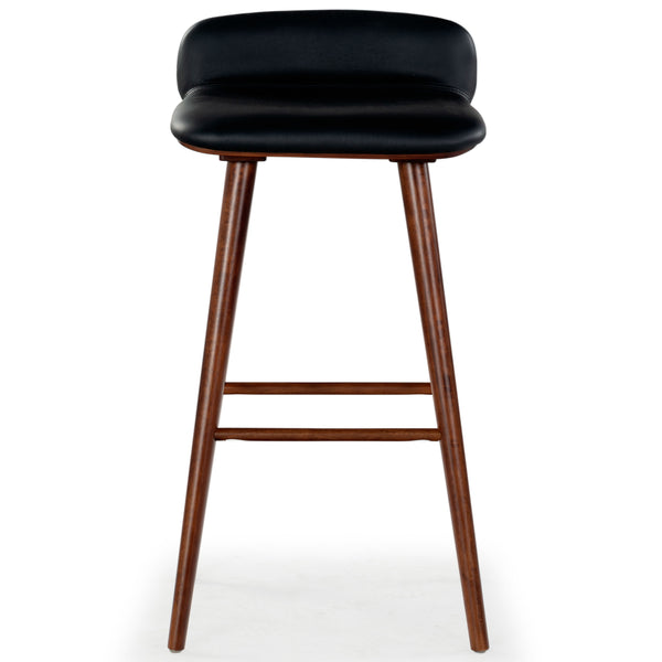 Safavieh Tazmyn Leather Barstool Black / Walnut SFV4159A