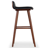 Safavieh Tazmyn Leather Barstool Black / Walnut SFV4159A