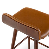 Safavieh Tazmyn Leather Barstool Brown / Walnut SFV4159B