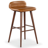 Safavieh Tazmyn Leather Barstool Brown / Walnut SFV4159B