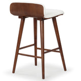 Safavieh Tazmyn Linen Barstool White / Walnut SFV4159C