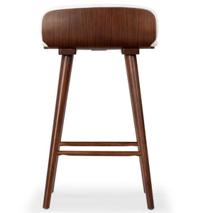 Safavieh Tazmyn Linen Barstool White / Walnut SFV4159C