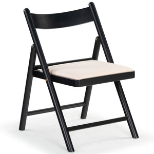 Safavieh Jacie Linen Seat Folding Chair - Elegant Rubber Wood Design For Stylish Dining And Gatherings Black ,White Wood ,Foam ,Fabric Sfv4160a-set2